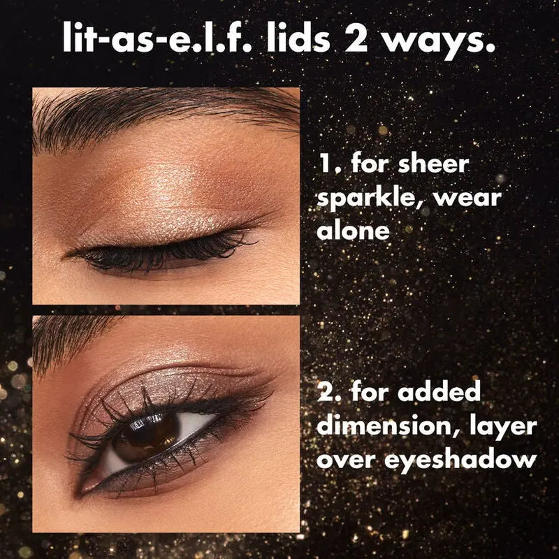 E.L.F. Fine as Fleck Glitter Eyeshadow - Micro-Fine Sparkle Topper, Wear Alone or Layer, Long-Lasting Smooth Formula, 10 Shades