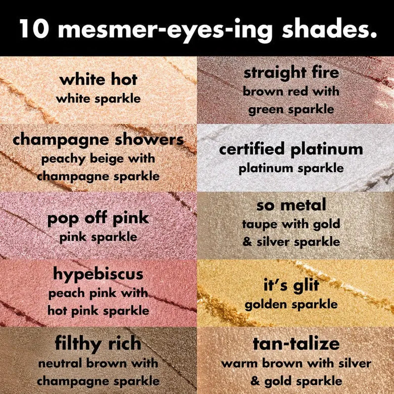 E.L.F. Fine as Fleck Glitter Eyeshadow - Micro-Fine Sparkle Topper, Wear Alone or Layer, Long-Lasting Smooth Formula, 10 Shades