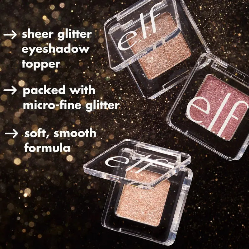 E.L.F. Fine as Fleck Glitter Eyeshadow - Micro-Fine Sparkle Topper, Wear Alone or Layer, Long-Lasting Smooth Formula, 10 Shades