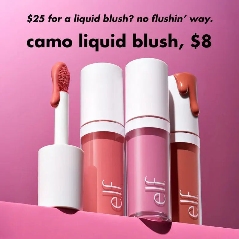 E.L.F. Camo Liquid Blush - High-Pigment Dewy Finish, Blendable Lightweight, Easy Applicator, 12 Shades